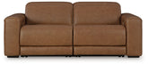 Prime Furniture - Ashley Furniture - Magic Man Sectional - 2-Piece Power Reclining Sectional Loveseat with Console / Caramel - PCU10700S3